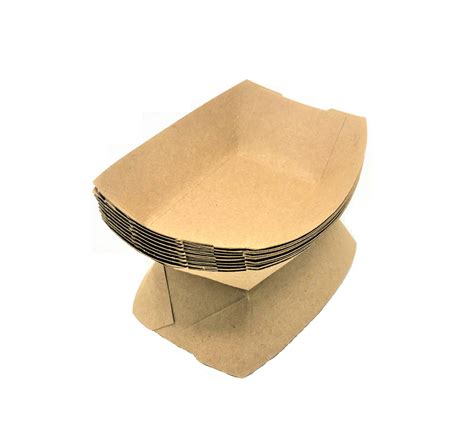 Mr Miracle Brown Kraft Paper Food Tray Two Pound Size Dimensions X