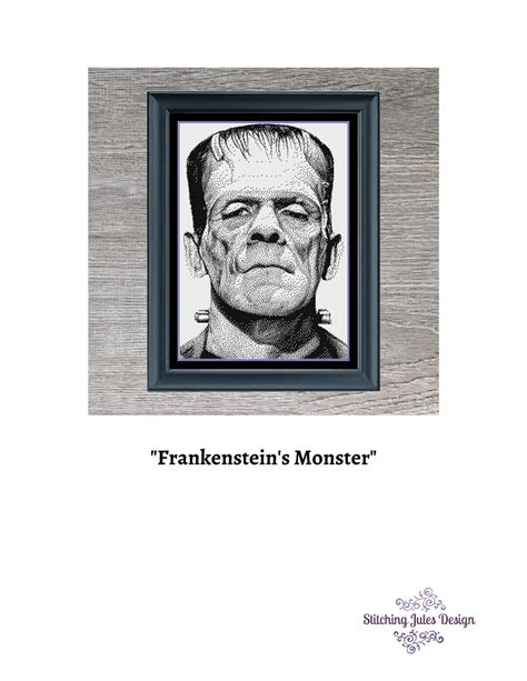 Frankenstein Monster Cross Stitch Pattern Vintage Horror Cross Stitch ...