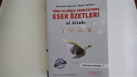 T Rk Ve D Nya Edebiyat Nda Eser Zetleri Limit Yay Nlar El Kitab Ayt