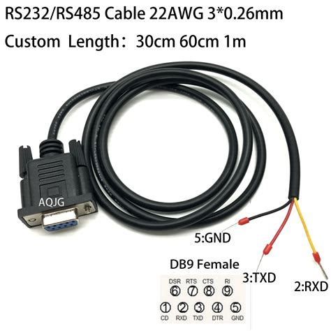 1pcs Db9 To 3pin （2 3 5 ）cable 3pin Rs232 Rs485 Converter 30cm 60cm 1m