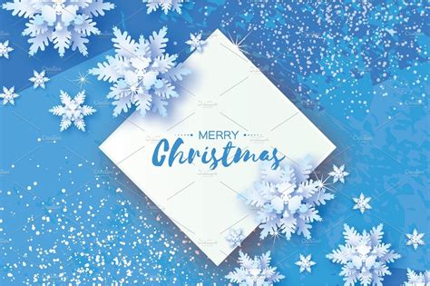 White Origami Snowfall Merry Christmas Greetings Card White Paper Cut