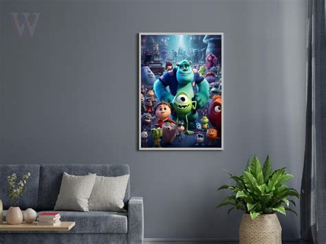 Monsters Inc Movie Poster, Pixar Animation Wall Art, Kids Room Decor, Animation Movie Poster ...