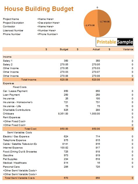 10 Free House Building Budget Templates in MS Excel - Printable Samples