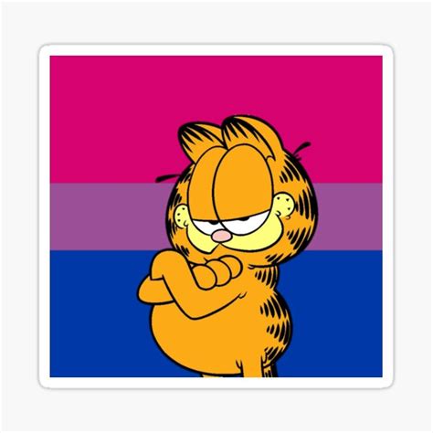 Bisexual Pride Garfield Sticker By Ironmaniac Redbubble