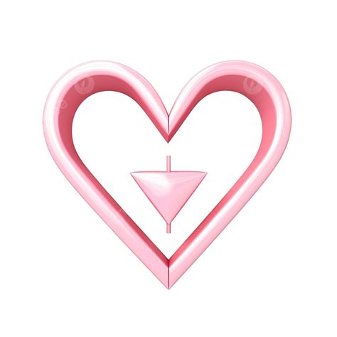 3d Illustration Love Arrow In Heart Valentine Heart Love Png