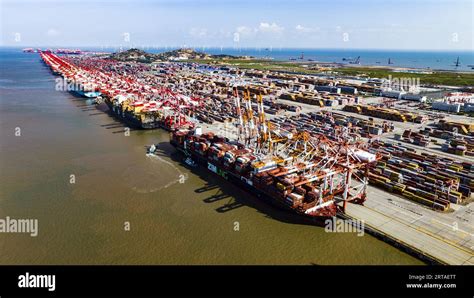 Aerial Photo Shows A View Of The Yangshan Port In Shanghai China Th