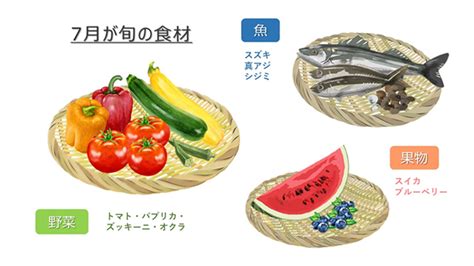 栄養豊富な食材で夏を乗り切ろう！7月旬の魚・野菜・果物を紹介｜home Alsok研究所｜ホームセキュリティのalsok