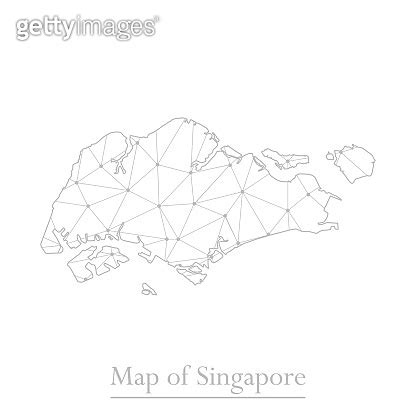 Vector Map Of Singapore With Trendy Triangles Design Polygonal Abstract