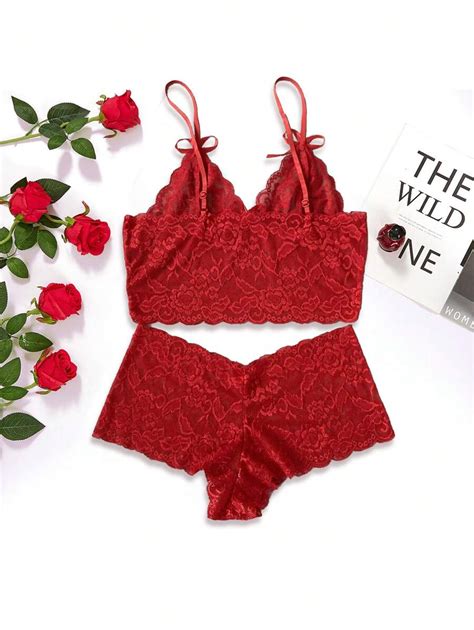 Pc Red Sexy Lingerie Set With Sheer Bra And Panty For Sale Australia New Collection Online