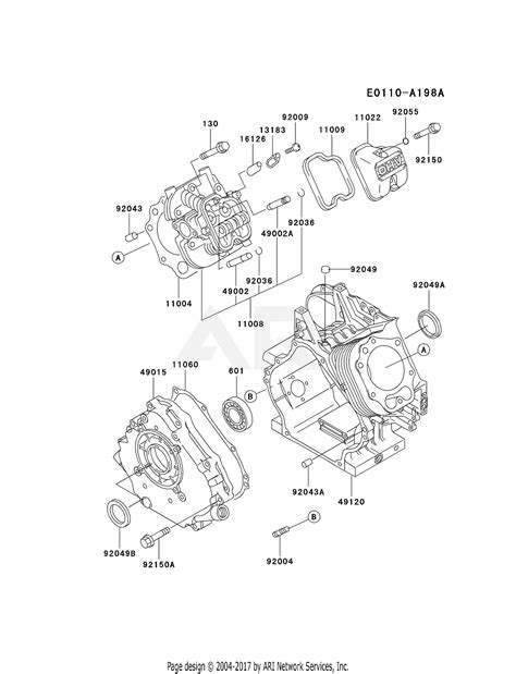 Kawasaki FE350D AS09 4 Stroke Engine FE350D Parts Diagram For CYLINDER