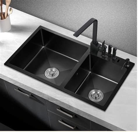 Modern Multifunction Handmade Stainless Steel Double Bowl Kitchen Sink