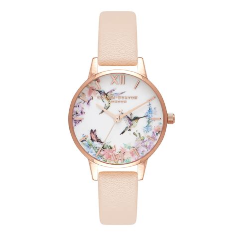 Olivia Burton Humming Bird Rose Gold Nude Watch Knights The Jewellers Online Jewellery Store
