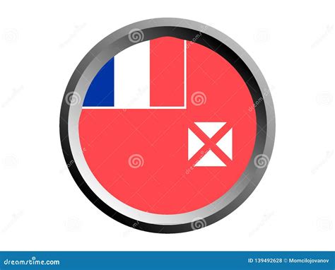 3D Round Flag of Wallis and Futuna Stock Vector - Illustration of badge ...