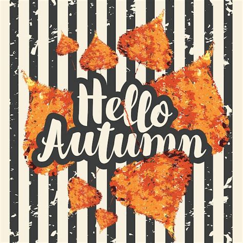 Premium Vector Hello Autumn Poster