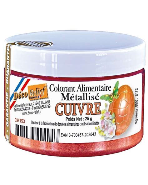 Colorant métallisé cuivre Déco Relief pot de 25gr