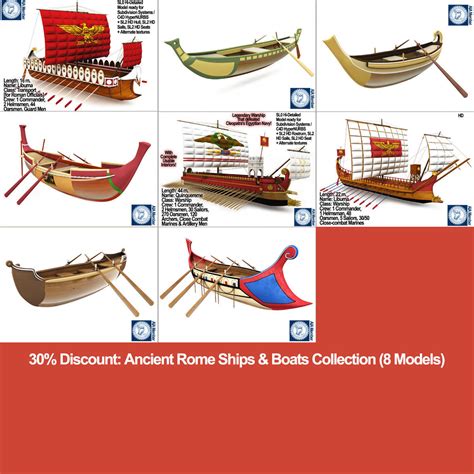 Ancient Rome Ships Boats Collection | CGTrader