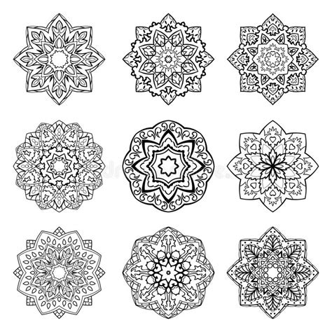 Upps Ttning Av Mandalas Vektor Illustrationer Illustration Av Elegans