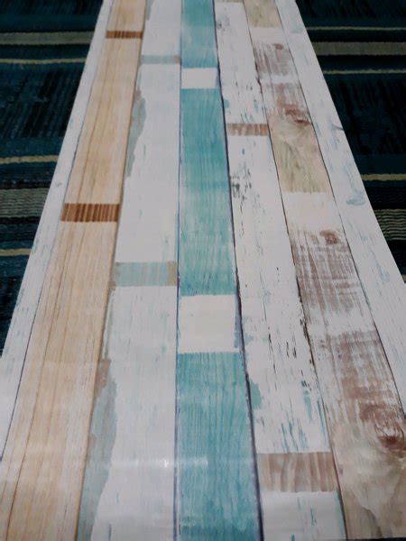 Jual Wallpaper Sticker Dinding Papan Kayu Biru Coklat Putih 10m X 45cm