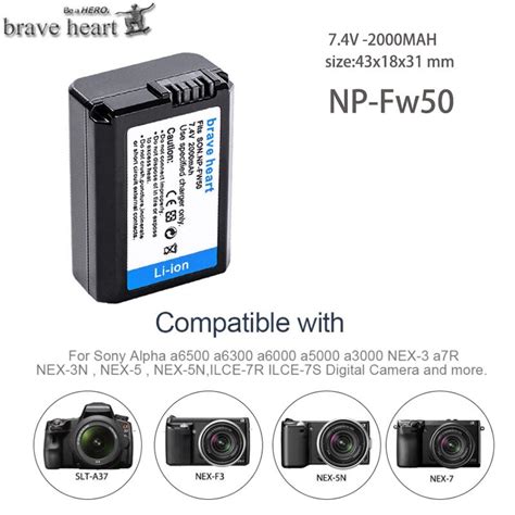 Pcs Mah Np Fw Np Fw Battery Akku For Sony Grandado