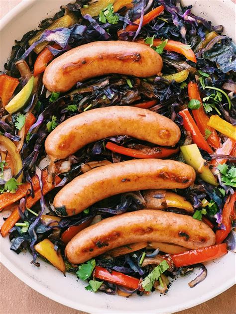 One Pan Bratwurst and Veggies - Melissa's Healthy Kitchen