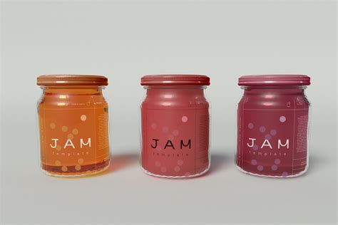 果酱罐包装设计正视图样机模板素材 Jam Jar Mockup 设计小咖