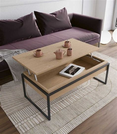 Mesa Auxiliar Con Bandeja Elevable En Madera Y Metal SARAY Mesa