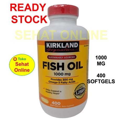 Jual Kirkland Signature Omega 3 Fish Oil 1000 Mg 400 Softgels Shopee