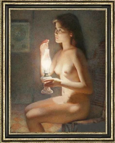 HAND PAINTED ORIGINAL Oil Painting Art Chinses Nude Girl On Canvas 24