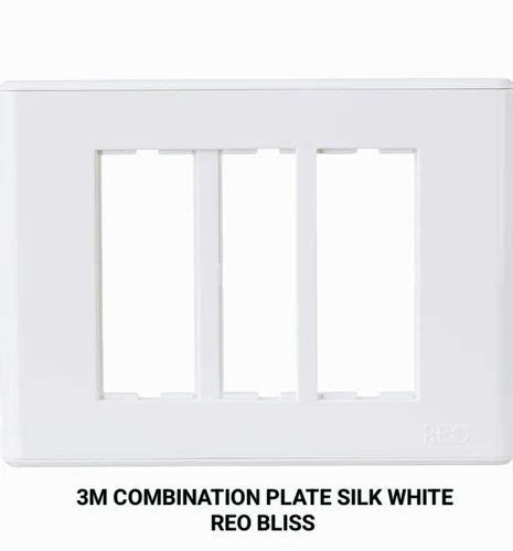 Havells M Combination Plate Silk White Reo Bliss Finish Type Glossy