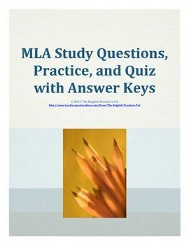 Mla Citations Study Guide Questions Practice And T And F Quiz With