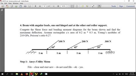 Beam With Angular Loads One End Hinged And At The Other End Roller