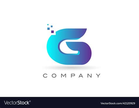 G Alphabet Letter Logo Icon Design With Blue Dot Vector Image