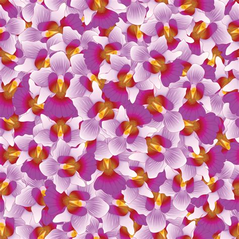 Purple Vanda Miss Joaquim Orchid Seamless Background 5108917 Vector Art