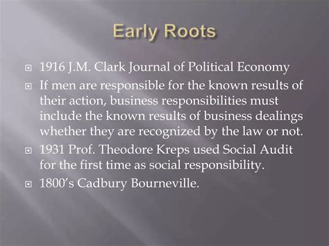 History Of Corporate Social Responsibility Ppt