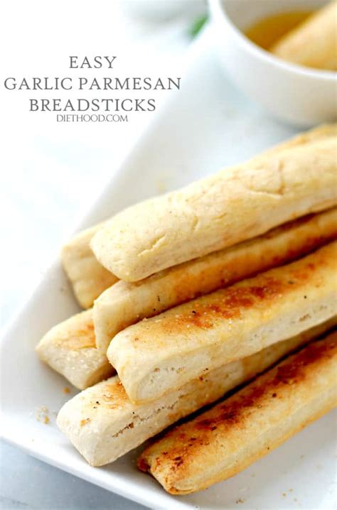 Easy Garlic Parmesan Breadsticks With Garlic Dipping Sauce Diethood