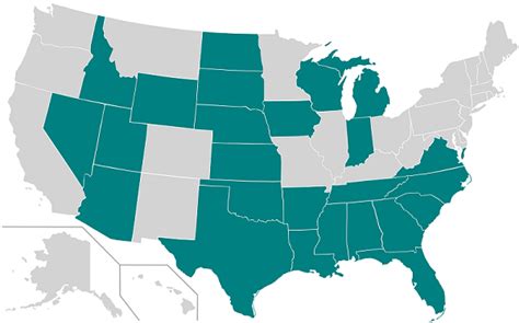 Current Right To Work States Map United States Map