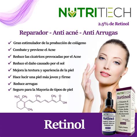 Suero Facial De Retinol Anti Arrugas Con Vitamina E Acido Hialuronico