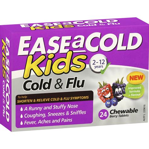 EASE A COLD Kids Cold and Flu 24 Chewable Berry Tab - Adore Pharmacy