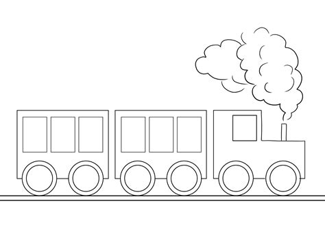 Gambar Mewarnai Kereta Api Yang Sangat Sederhana Untuk Dicetak Atau