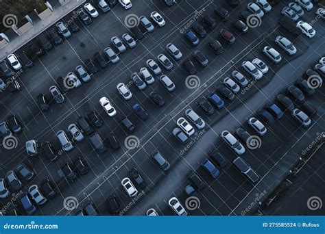 Aerial View Parking Lot and Car.Generative AI Stock Illustration ...