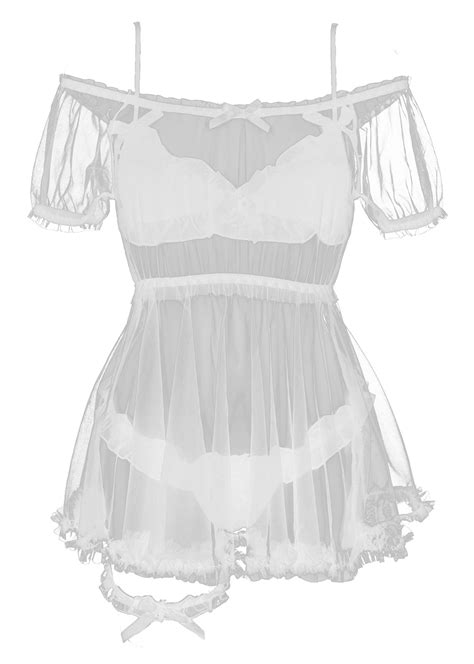 Set Lingerie Blanche Sexy Nuisette Soutien Gorge Culotte Mignon Kawaii Manga JAPAN