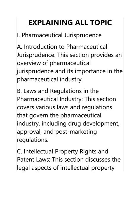 Pharmaceutical Jurisprudence And Ethics 4 EXPLAINING ALL TOPIC I