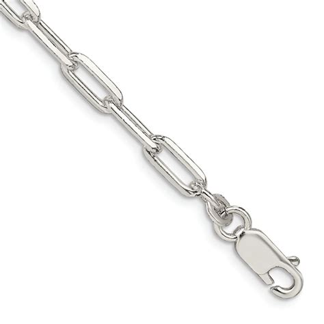 Sterling Silver Mm Elongated Open Link Chain Bracelet Ha