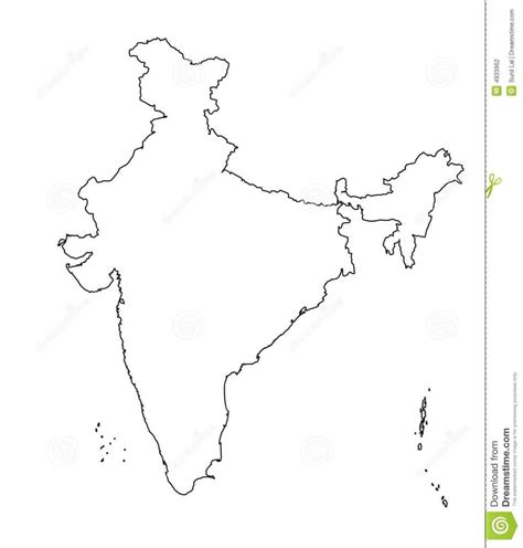 India map only outline - Map of India outline only (Southern Asia - Asia)