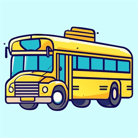 Premium Vector School Bus Doodle Vector Illustration