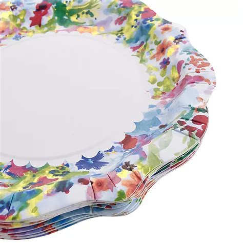 12 Floral Fiesta Disposable Paper Party Plates Lakeland