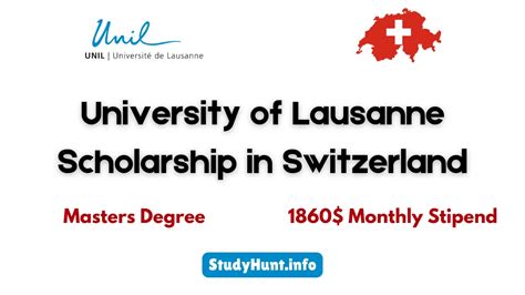 Unil Masters Scholarship At University Of Lausanne Studyhunt