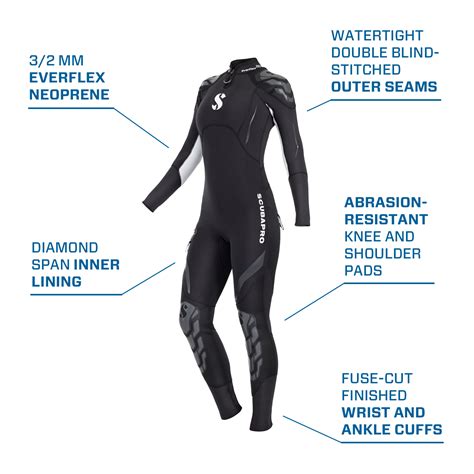 Scubapro Everflex Steamer 3 2mm Women S Wetsuit Black White Scuba