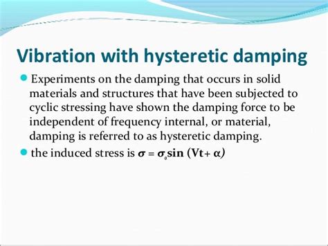 Vibration And Damping