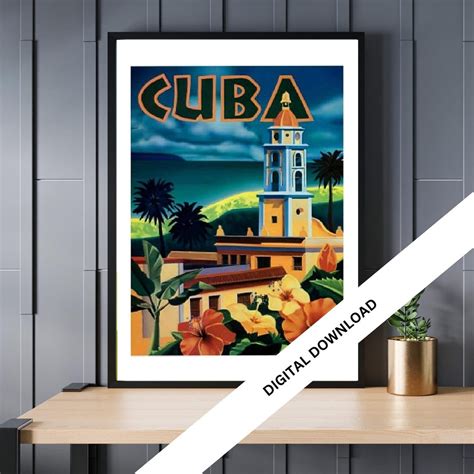 Vintage Travel Posters Cuba, Digital Download, Retro Art Prints, Wall ...